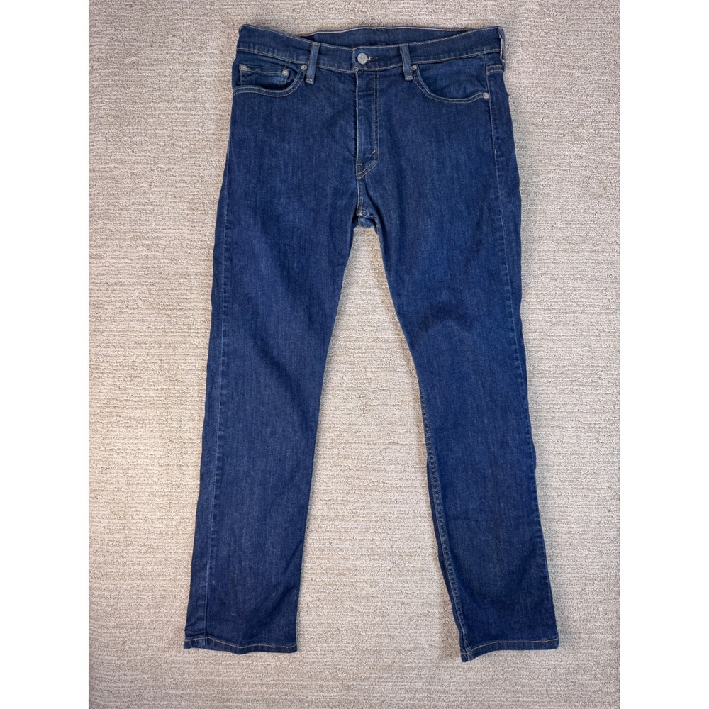 Levis 513 Slim Straight Jeans Mens 33x30 Dark Wash Indigo Blue Denim